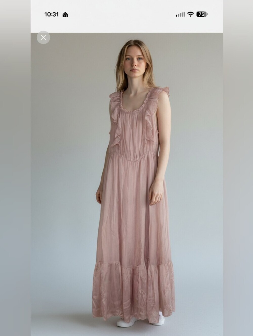 King Kong Stylish Pink Ruffle Maxi Dress